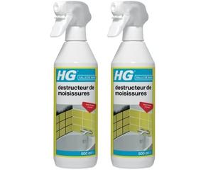 HG Spray Liquide Anti-Moisissures, Produit Fongicide Destructeur de Moisissures, Carrelages, Joints de Salle de Bain et Plus, Anti-Humidité - 500 ml (186050104) (Lot de 2)