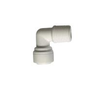 Hg Techno Services Lot de 6 raccords de tube Push to Connect, femelle 3/8" vers coude à connexion rapide de 6,35 mm, plastique blanc