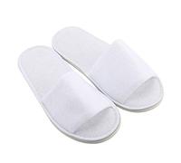 HG0006 Lot de 10 paires de chaussons jetables à bout ouvert en Blanc