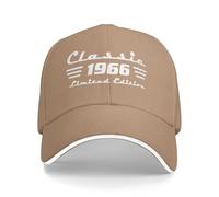 HGADXVBE Anceky Casquette de Baseball Classique de 1966, édition limitée Vintage 60e Anniversaire, Stylée(Khaki)
