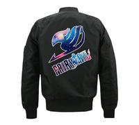 HGADXVBE Blouson Homme Hiver Zippée Fai-ry Ta-il, Veste de Travail Homme avec Col Montant, Manteau Classique pour Outdoor Décontracté, Chaude(Black,XL)