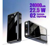 Hganus 24000mAh Batterie Externe Portable Compacte 22.5W Charge Rapide avec Lampe LED USB Type-C pour iPhone 17 Xiaomi Powerbank with Lamp