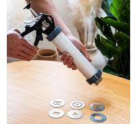 HGAYUBDV Outil d'extrudeuse d'argile, Pistolet à Presser la Boue portatif, Ensemble d'extrudeuse de bâton de Boue Creuse Douce avec 7 plaques de moules différentes for la Sculpture et l'artisanat