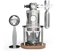 HGAYUBDV Presse à café manuelle, machine à expresso en acier inoxydable avec manomètre, machines à café portables pneumatiques de 58 mm, extraction rapide de 16 bars, conception détachable.