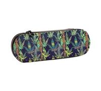 Hgbbdyyjj A Puff in Time Weed Trousse à crayons étanche multifonction avec rabat Motif herbe, Noir , Taille unique, Organiseur de sac