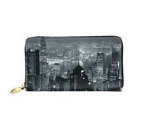 Hgbbdyyjj Aerial Night Of View Hong Kong Portefeuille long de qualité supérieure pour homme et femme - Portefeuille zippé en cuir synthétique avec 12 emplacements pour cartes et poche pour pièces de