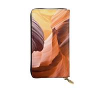 Hgbbdyyjj Antelope Canyon Portefeuille long de qualité supérieure pour femme - Portefeuille en cuir synthétique zippé avec 12 emplacements pour cartes et poche pour pièces de monnaie