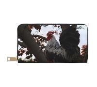 Hgbbdyyjj Backyard Chickens Portefeuille long de qualité supérieure pour homme et femme - Portefeuille zippé en cuir synthétique avec 12 emplacements pour cartes et poche pour pièces de monnaie