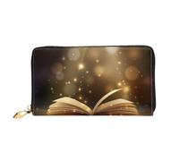 Hgbbdyyjj Book Under The Light Portefeuille long de qualité supérieure pour homme et femme - Portefeuille zippé en cuir synthétique avec 12 emplacements pour cartes et poche pour pièces de monnaie