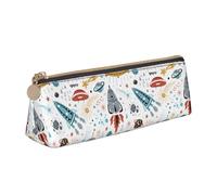 Hgbbdyyjj Cartoon Rockets Sac de rangement multifonction en cuir avec motif de fusées triangulaires, blanc, Taille unique, Organiseur de sac