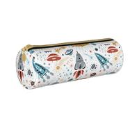 Hgbbdyyjj Cartoon Rockets Sac de rangement rond multifonction en cuir avec impression personnalisée Grande capacité, blanc, Taille unique, Organiseur de sac