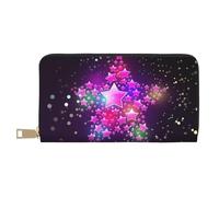 Hgbbdyyjj Color Stars Portefeuille long de qualité supérieure pour homme et femme - Portefeuille zippé en cuir synthétique avec 12 emplacements pour cartes et poche pour pièces de monnaie