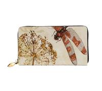 Hgbbdyyjj Dragonfly Bee Portefeuille long de qualité supérieure pour homme et femme - Portefeuille zippé en cuir synthétique avec 12 emplacements pour cartes et poche pour pièces de monnaie