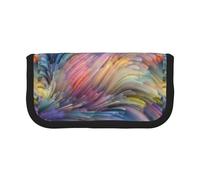 Hgbbdyyjj Dream Trousse à crayons en toile colorée avec double fermeture éclair pour maquillage et papeterie, Noir , Taille unique, Organiseur de sac