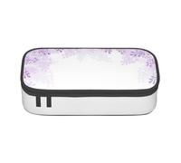 Hgbbdyyjj Encadrement de fleurs lilas en fleur personnalisé imprimé grande capacité compartiment multifonction papeterie trousse à crayons, Noir , Taille unique, Organiseur de sac