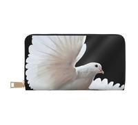 Hgbbdyyjj Flying Dove Portefeuille long de qualité supérieure pour homme et femme - Portefeuille zippé en cuir synthétique avec 12 emplacements pour cartes et poche pour pièces de monnaie