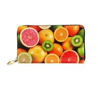 Hgbbdyyjj Fresh Fruit Portefeuille long de qualité supérieure pour homme et femme - Portefeuille zippé en cuir synthétique avec 12 emplacements pour cartes et poche pour pièces de monnaie