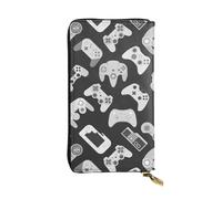 Hgbbdyyjj Game Controller Portefeuille long de qualité supérieure pour femme - Portefeuille en cuir synthétique zippé avec 12 emplacements pour cartes et poche pour pièces de monnaie