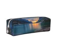Hgbbdyyjj Glacier National Park Trousse à crayons en cuir PVC avec fermeture éclair imprimée pour stylos et petits objets, blanc, Taille unique, Organiseur de sac