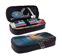 Hgbbdyyjj Glacier National Park Trousse à crayons multifonction en cuir souple et résistante aux taches Grande capacité, Noir , Taille unique, Organiseur de sac