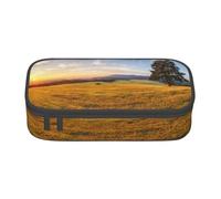 Hgbbdyyjj Golden Grass Trousse multifonction avec compartiment de grande capacité Motif paysage d'herbe dorée, Noir , Taille unique, Organiseur de sac