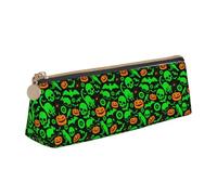 Hgbbdyyjj Green Ghost Horror Halloween Pumpkin Sac de rangement multifonction multifonction en cuir Motif citrouille, blanc, Taille unique, Organiseur de sac
