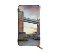 Hgbbdyyjj Historic Old Tower Bridge London Portefeuille long de qualité supérieure pour femme - Portefeuille en cuir synthétique avec fermeture éclair sur le pourtour avec 12 emplacements pour cartes