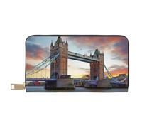 Hgbbdyyjj Historic Old Tower Bridge London Portefeuille long de qualité supérieure pour homme et femme - Portefeuille zippé en cuir synthétique avec 12 emplacements pour cartes et poche pour pièces de