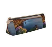 Hgbbdyyjj Ireland Outdoors Sac de rangement triangulaire en cuir avec impression personnalisée Motif comté de Clare The Cliffs Grande capacité, blanc, Taille unique, Organiseur de sac