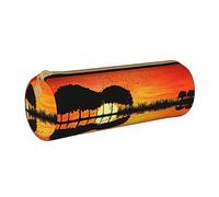 Hgbbdyyjj Lake Guitar Reflection Sac de rangement en cuir rond multifonction avec impression personnalisée Grande capacité, blanc, Taille unique, Organiseur de sac