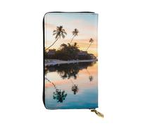 Hgbbdyyjj Long portefeuille tropical de qualité supérieure pour femme - Portefeuille en cuir synthétique zippé avec 12 emplacements pour cartes et poche pour pièces de monnaie