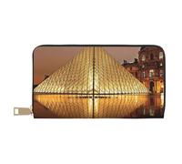 Hgbbdyyjj Louvre Museum in Paris Portefeuille long de qualité supérieure pour homme et femme - Portefeuille zippé en cuir synthétique avec 12 emplacements pour cartes et poche pour pièces de monnaie