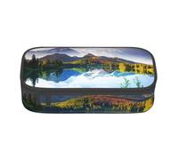 Hgbbdyyjj Mountain View Sunny Day Nature Trousse à crayons multifonction avec compartiment de grande capacité, Noir , Taille unique, Organiseur de sac