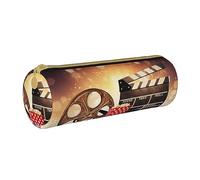 Hgbbdyyjj Popcorn and Film Equipment Sac de rangement en cuir rond multifonction avec impression personnalisée Grande capacité, blanc, Taille unique, Organiseur de sac