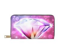 Hgbbdyyjj Pretty Diamond Portefeuille long de qualité supérieure pour homme et femme - Portefeuille zippé en cuir synthétique avec 12 emplacements pour cartes et poche pour pièces de monnaie