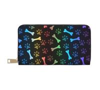 Hgbbdyyjj Rainbow Dog Cat Portefeuille long de qualité supérieure pour homme et femme - Portefeuille zippé en cuir synthétique avec 12 emplacements pour cartes et poche pour pièces de monnaie