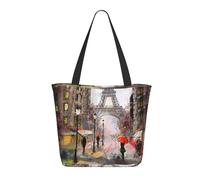 Hgbbdyyjj Rainy Street In Paris Sac fourre-tout zippé en polyester durable avec poche cachée