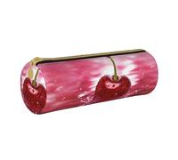 Hgbbdyyjj Red Cherries Sac de rangement rond multifonction en cuir avec imprimé cerises rouges, blanc, Taille unique, Organiseur de sac