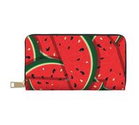 Hgbbdyyjj Red Watermelon Portefeuille long de qualité supérieure pour homme et femme - Portefeuille zippé en cuir synthétique avec 12 emplacements pour cartes et poche pour pièces de monnaie
