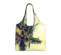 Hgbbdyyjj Sac de courses avec fermeture éclair Motif palmier et rivage rocheux