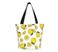 Hgbbdyyjj Sac de courses fourre-tout avec fermeture éclair Motif citrons