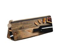 Hgbbdyyjj Sac de rangement en cuir pour bouteille de vin, motif raisin, sac de rangement en cuir triangulaire, multifonction, blanc, Taille unique, Organiseur de sac