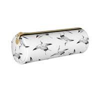 Hgbbdyyjj Sac de rangement rond en cuir imprimé grue japonaise multifonction grande capacité, blanc, Taille unique, Organiseur de sac