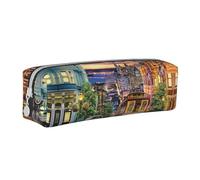Hgbbdyyjj San Francisco Trousse à crayons en cuir PVC avec fermeture éclair imprimée pour stylos et petits objets, blanc, Taille unique, Organiseur de sac