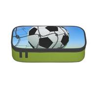 Hgbbdyyjj Soccer Network Trousse multifonction avec compartiment de grande capacité Motif réseau de football, Noir , Taille unique, Organiseur de sac