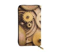 Hgbbdyyjj The Clocks Theme Gears - Portefeuille long de qualité supérieure pour femme - Portefeuille en cuir synthétique avec fermeture éclair sur le pourtour avec 12 emplacements pour cartes et poche