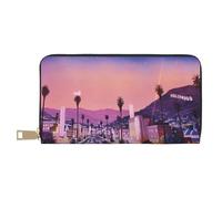 Hgbbdyyjj The Old Hollywood Portefeuille long de qualité supérieure pour homme et femme - Portefeuille zippé en cuir synthétique avec 12 emplacements pour cartes et poche pour pièces de monnaie