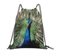 Hgbbdyyjj The Peacock Sac à dos de sport avec cordon de serrage - Sac léger et résistant à l'eau pour le sport et les voyages