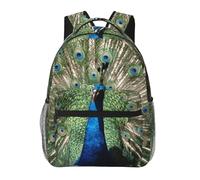 Hgbbdyyjj The Peacock Sac à dos de voyage léger imprimé grande capacité - Sac à dos imperméable pour ordinateur portable de 15,6 pouces et livres