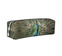 Hgbbdyyjj The Peacock Trousse à crayons en cuir PVC avec fermeture éclair imprimée pour stylos et petits objets, blanc, Taille unique, Organiseur de sac